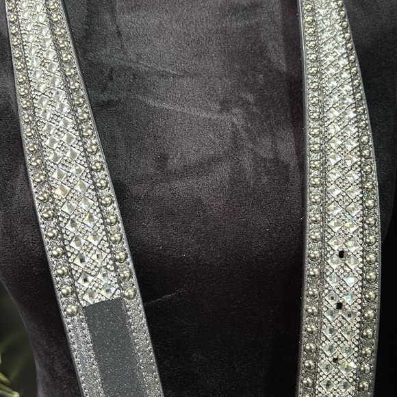 Nocona Genuine Leather Western bling,rhinestone belt,studs,removable buckle - Picture 4 of 14